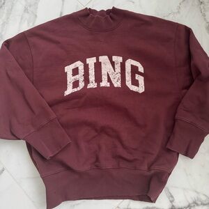 Anine Bing Burgundy Crewneck Sweater